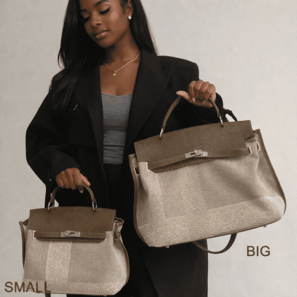 Full-Grain Leather and Canvas bag Large Capacity Canvas Platinum Bag Crossbody