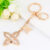 Luxury Gold Flower Keychain | Elegant Floral Bag Charm for Women | Gold-Plated Keyring | Stylish Purse Accessory | Feminine Gift for Her